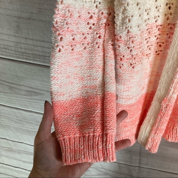 Anthropologie Faustia White and Pink Ombre Knit Cardigan - Picture 7 of 11